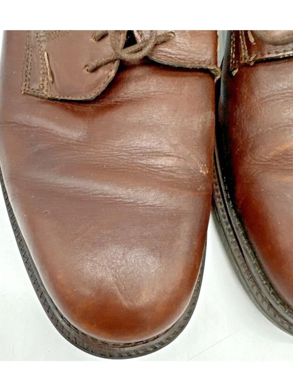 Trader Bay Mens Size 12D Brown Leather Lace Up Oxford Dress Casual Shoe- Italian